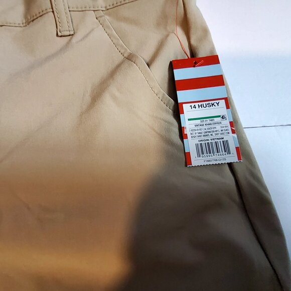 Cat & Jack Boys School Uniform Khaki Pants S 14 Husky Designed with belt loops - Picture 3 of 10